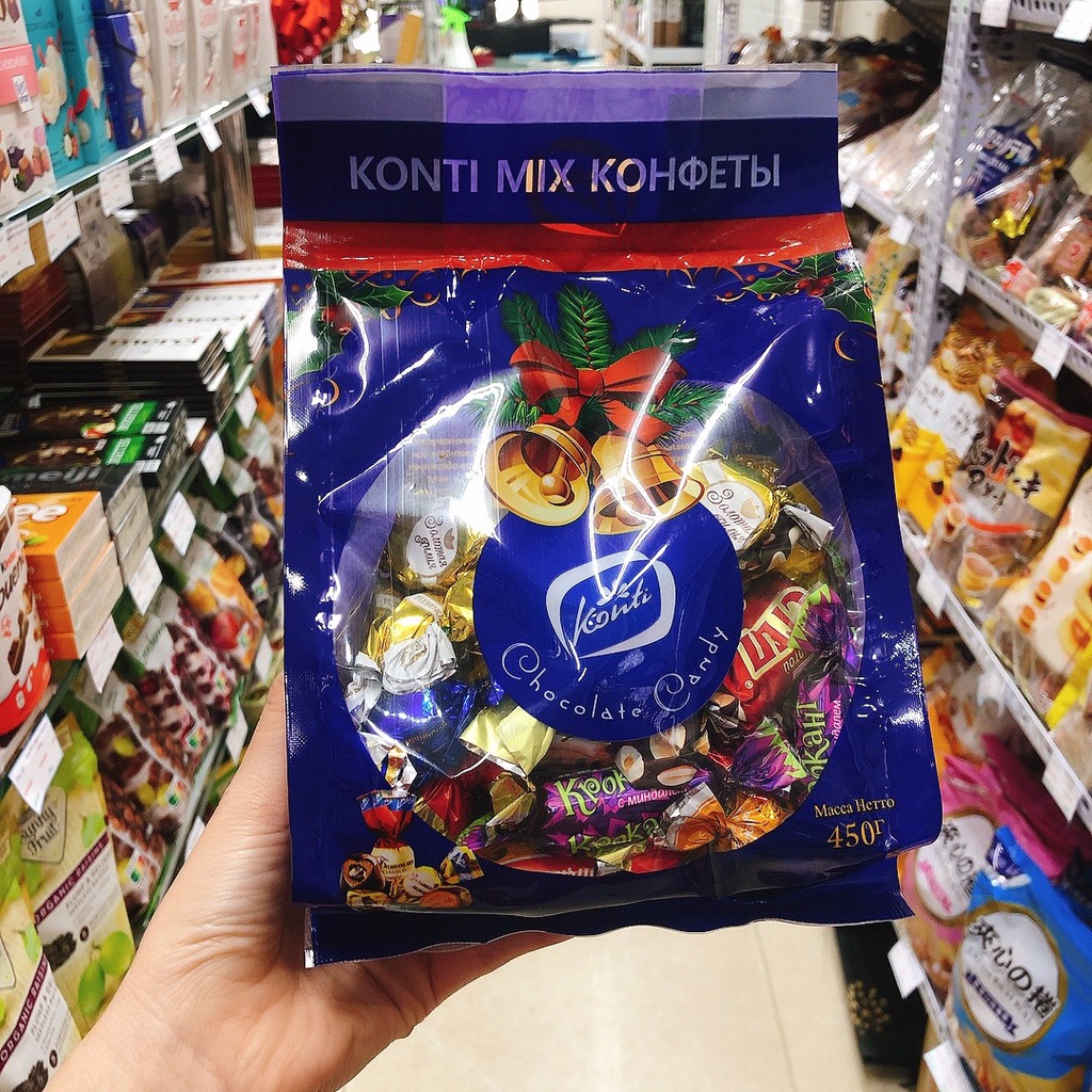 Kẹo Socola Nga Tổng Hợp Mix 8 Vị Gói 450G - Mẫu mới - búp bê