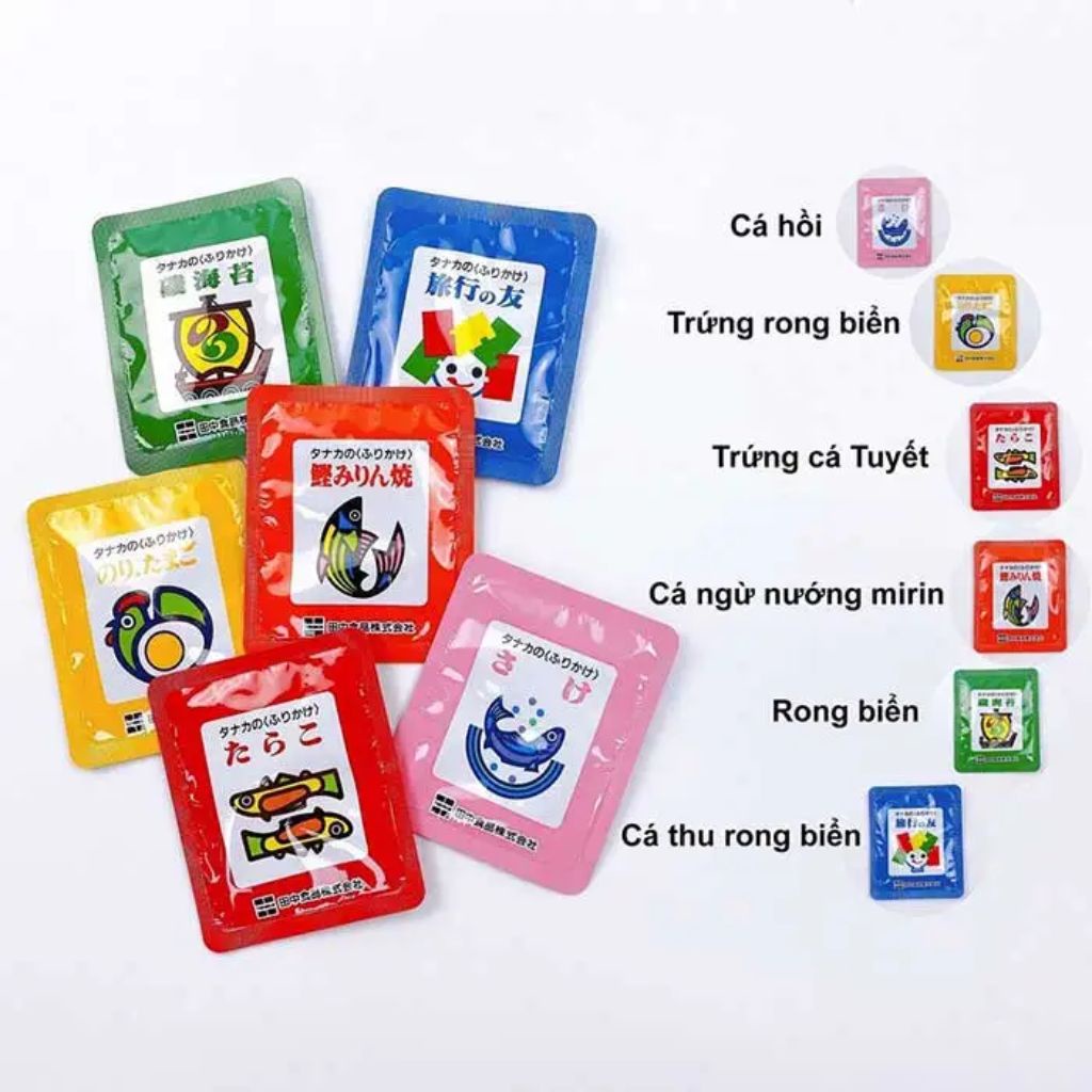 Gia Vị Ăn Dặm Rắc Cơm Tanaka Food 6 Vị 30 Gói 75Gr Nhật Bản Cho Bé Ăn Dặm