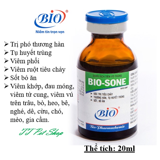 BIO-SONE 20 ML. Hỗ trợ thú cưng tiêu chảy, khò khè