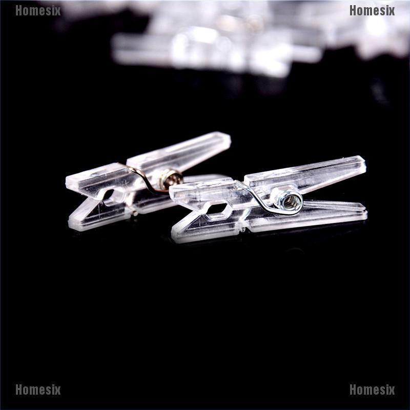 [HoMSI] 20pcs Mini Clear Plastic Doll Clothespin Photo Paper Peg Clips Laundry Hangers SUU