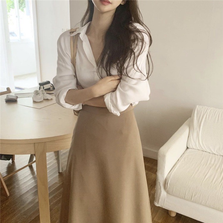 Áo sơ mi nữ cổ V chui đầu - 2006