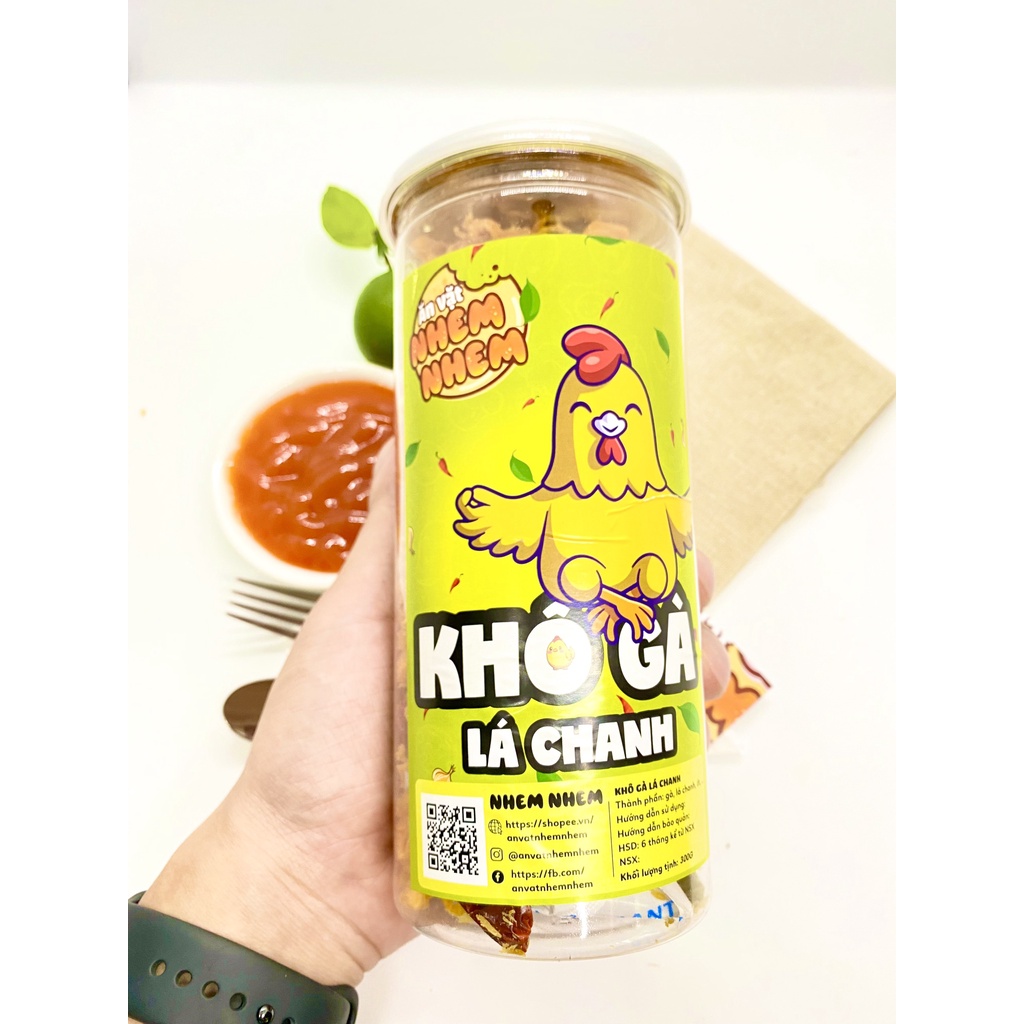 Khô gà lá chanh Nhem Nhem 300g Đồ ăn vặt Hà Nội vừa rẻ vừa ngon | BigBuy360 - bigbuy360.vn