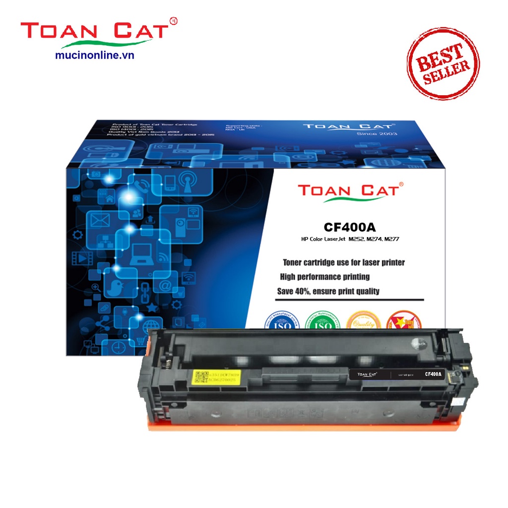 Hộp mực in Toàn Cát CF400A - CF401A - CF402A - CF403A dùng cho máy in HP Color LaserJet  M252, M274,