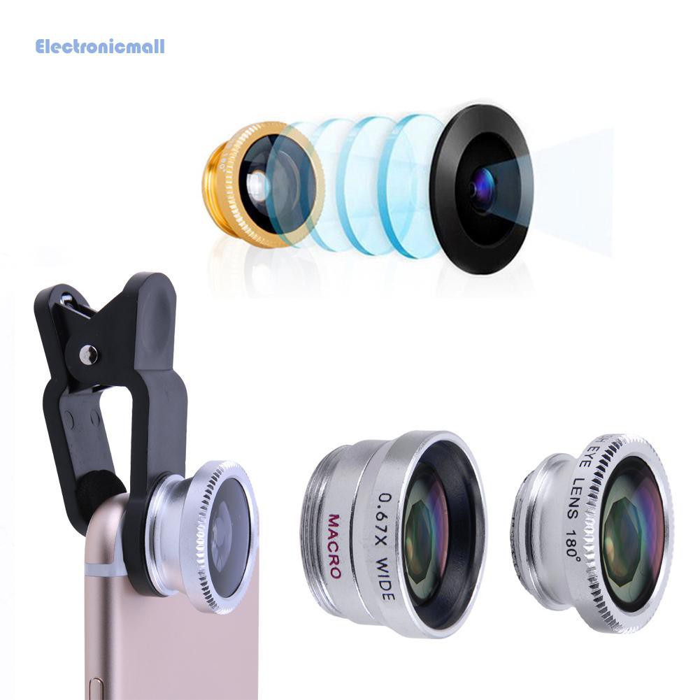 Ống lens Macro + góc rộng + mắt cá 3 trong 1 cho điện thoại