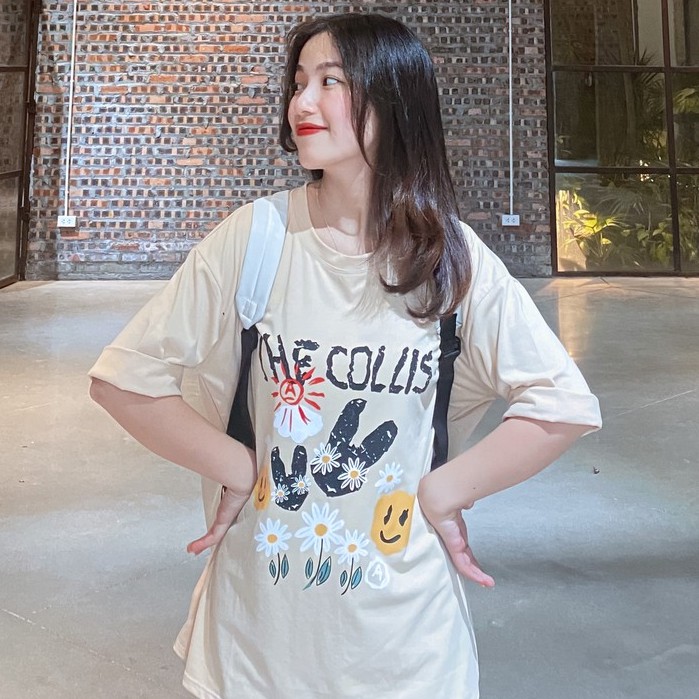 Áo thun nữ / Áo phông nữ form rộng tay lỡ freesize The Collis in hình dễ thương