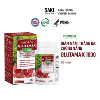 Viên uống giảm nám trắng da chống nắng Glutamax 1000 hộp 30 viên