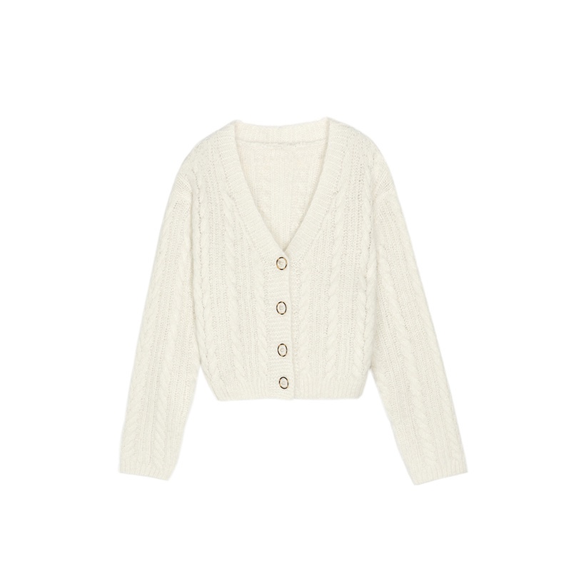 Áo khoác cardigan dệt kim SUXI tay dài cổ chữ V dáng rộng phong cách thời trang Hàn Quốc mới