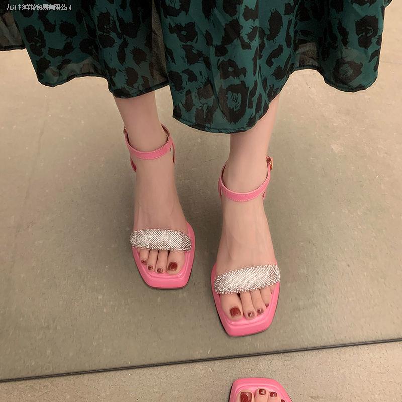 Giày Sandal Cao Gót Hở Ngón Đính Đá Thời Trang Xuân Hè Dành Cho Nữ 2022