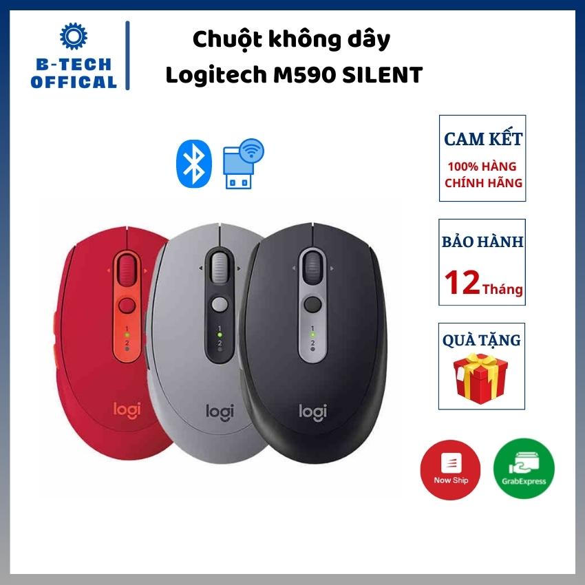 Chuột không dây Logitech M590 SILENT - Chuột không dây Bluetooth bảo hành chính hãng 12 tháng