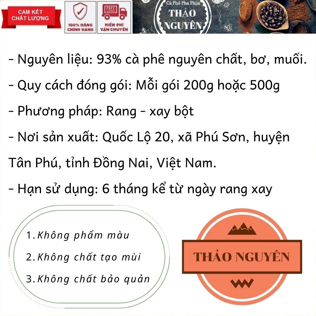 1Kg Coffee - Cà Phê rang xay bột Thảo Nguyên [Pha Phin - Pha Máy]