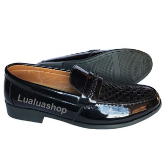 Giày lười da bóng vân caro SB21