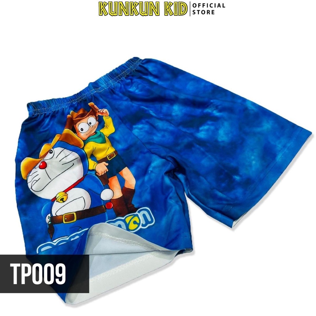 Quần áo bé trai In 3D hình Doraemon size đại 10-40kg Kunkun Kid TP009 - Đồ bộ trẻ em 3-12 tuổi