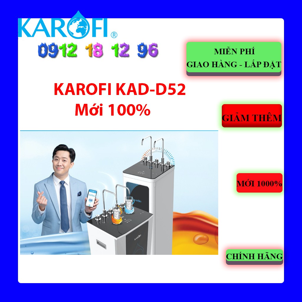 [Mã ELHAMS5 giảm 6% đơn 300K] [KAROFI KAD-D52] MÁY LỌC NƯỚC NÓNG LẠNH KAROFI KAD-D52, Bảo hành chính hãng 3 năm.