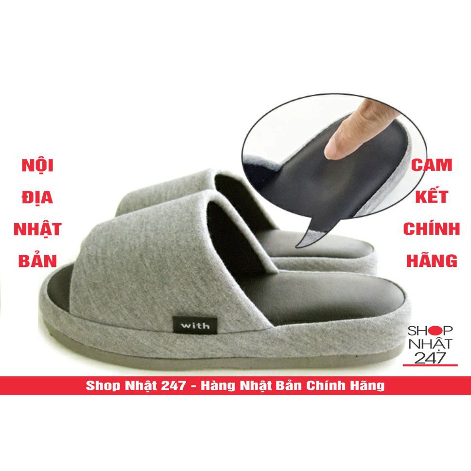 Dép xốp đế đàn hồi Okumura màu xám size L - Nội địa Nhật Bản