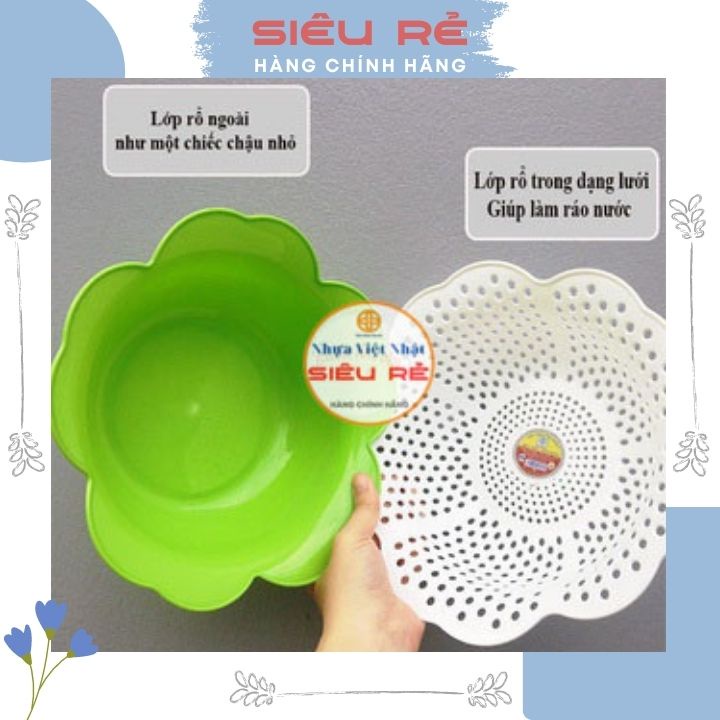 Rổ nhựa hoa mai Việt Nhật an toàn bền đẹp🏆HÀNG CAO CẤP🏆 (MS 3395-1) rổ nhựa tiện dụng - siêu rẻ