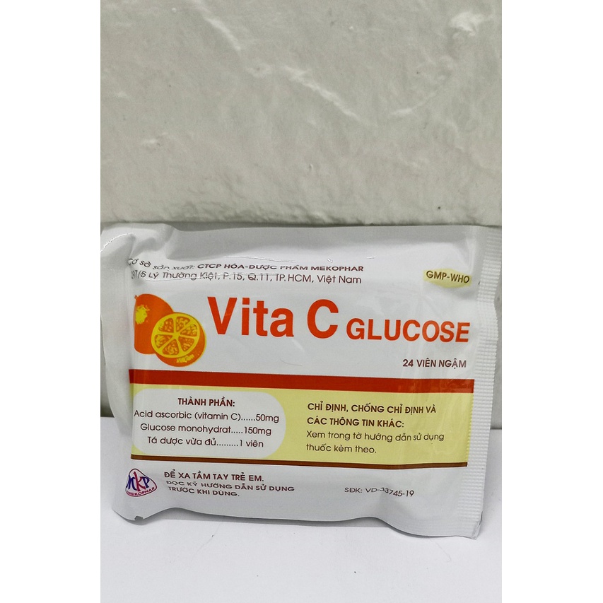 Viên ngậm Vita c glucose gói 24 viên. Bổ sung vitamin C dạng viên giúp tăng đề kháng