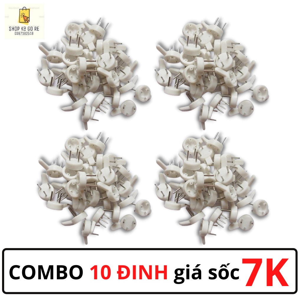 Đinh 3 chân treo đồ, không cần khoan tường, chịu lực 3kg