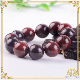 Vòng Tay Phong Thủy Đá Thiên Thạch Đỏ Vân Tự Nhiên - Tâm Phong Thủy