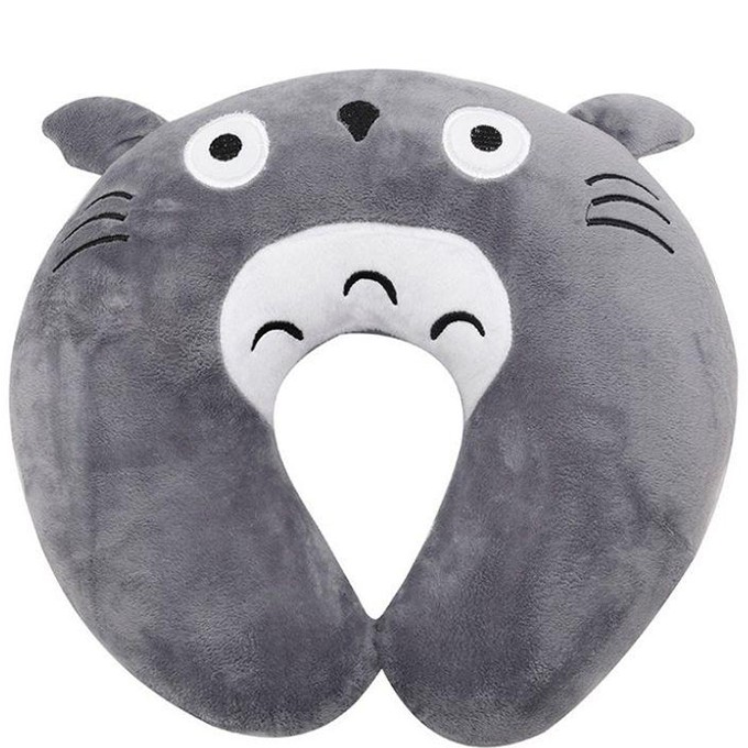 Gối chữ U totoro, gối kê cổ chất liệu vải nhung siêu mềm mịn ruột bông gòn