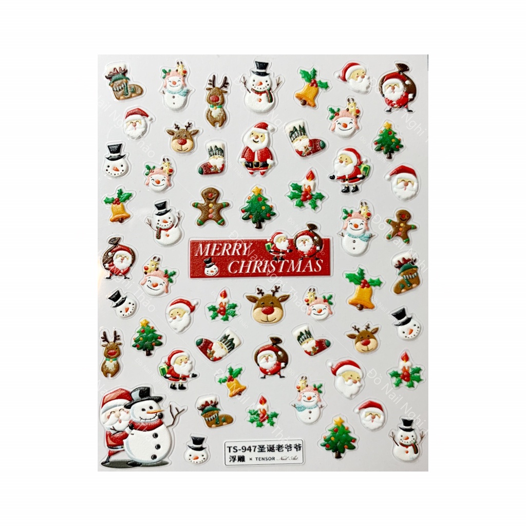 Sticker nail lụa noel 5D LADURA