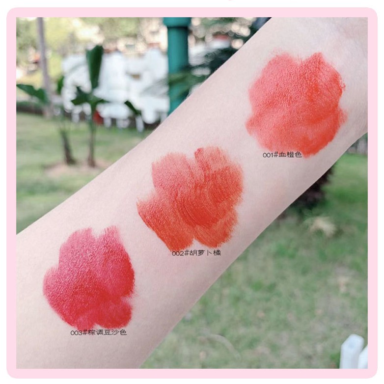 Set 3 Cây Son Kem Lì Herorange Vỏ Hồng Phấn 3Cx - Slim Lip Gloss Kit Mỏng Mịn Lên Màu Chuẩn