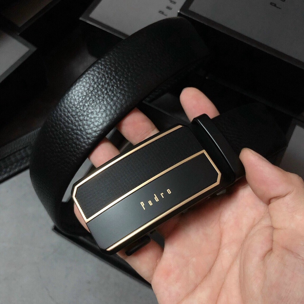 Thắt lưng nam cao cấp Pedro dây da bò 1 lớp full box túi giấy