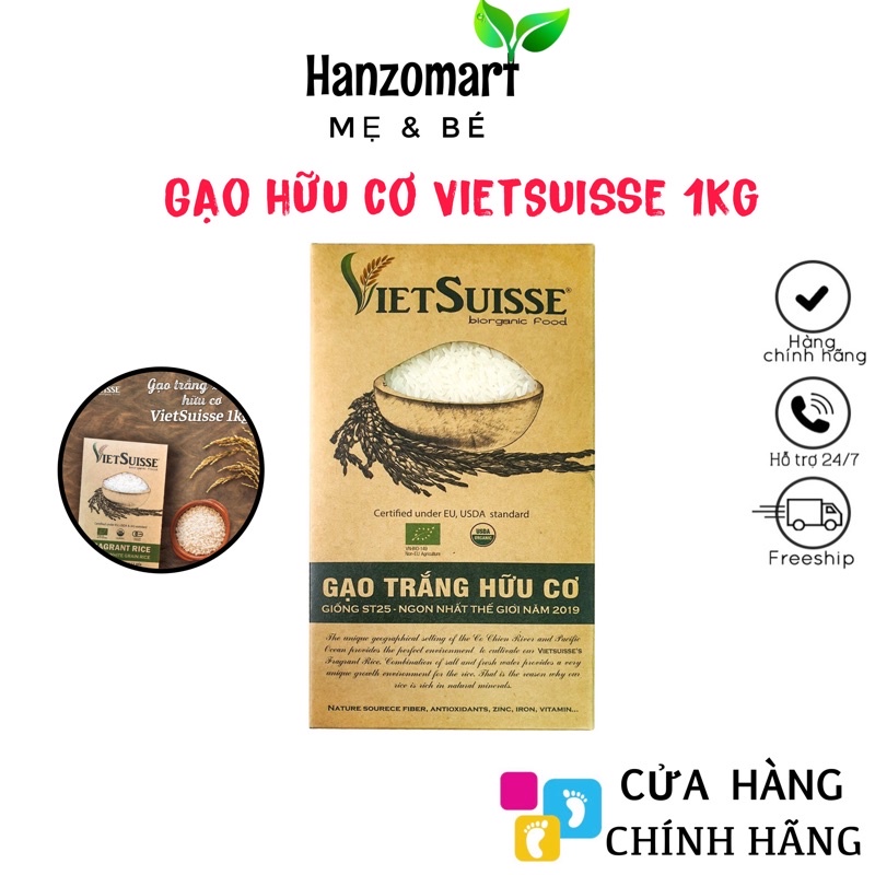 Gạo hữu cơ cho bé ăn dặm Vietsuisse Hokkaido Gạo ngũ cốc túi 1kg