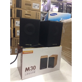 Loa máy tính loyfun m30 2.0 loa gỗ cổng usb giao mầu ngẫu nhiên