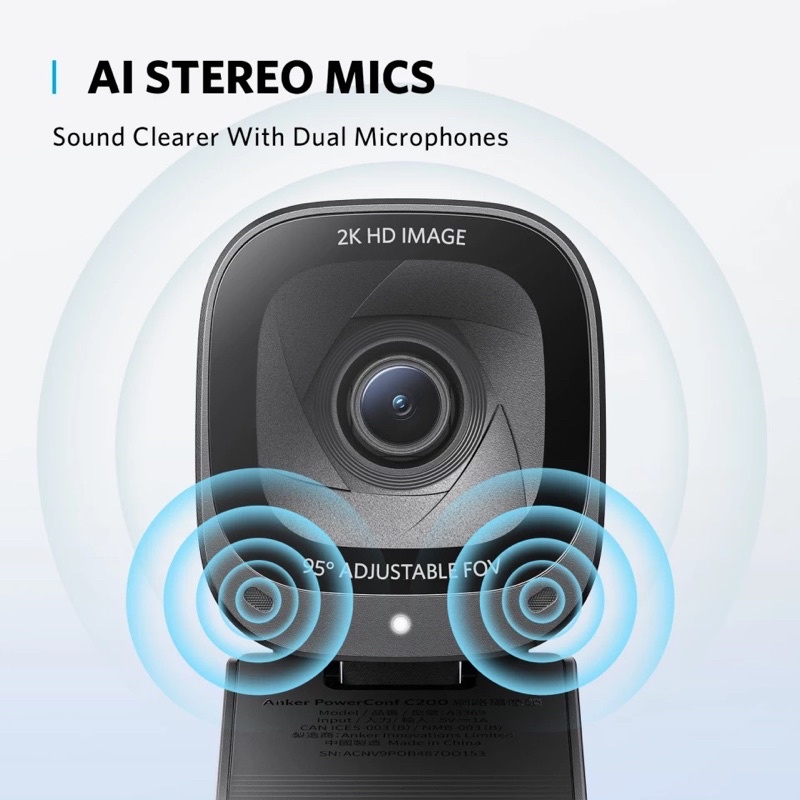 Webcam Anker PowerConf C200 phân giải 2K