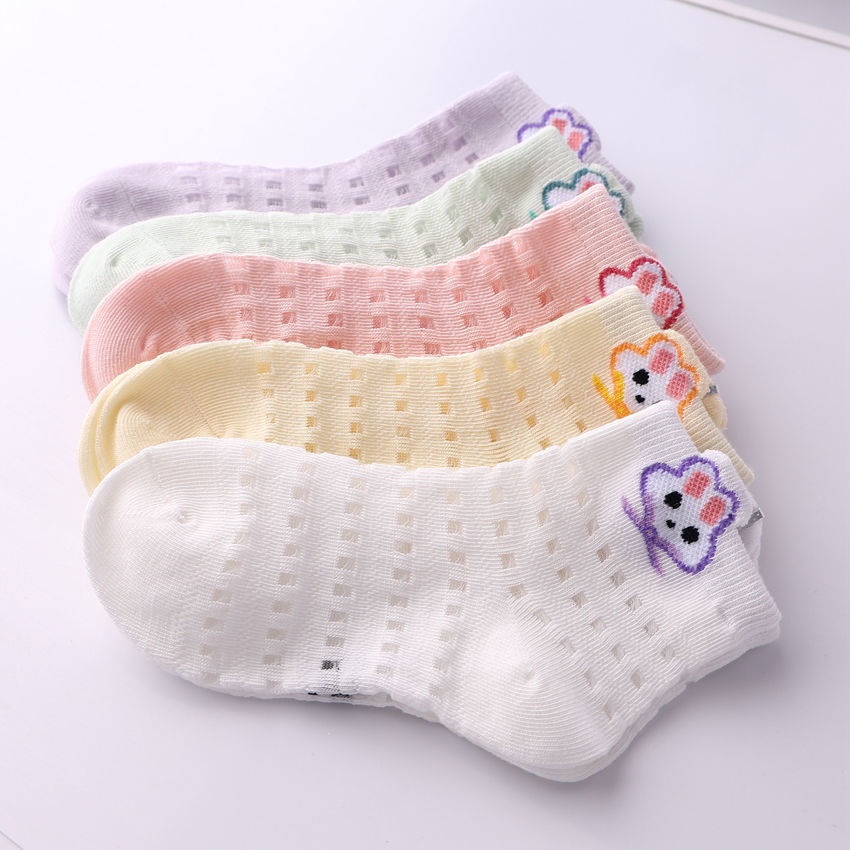 Vớ Cotton Phối Lưới Thoáng Khí Thời Trang Mùa Hè Mới Cho Bé Gái 1-3-6-9-12 Tuổi