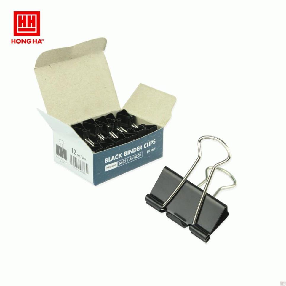 Kẹp giấy tài liệu Hồng Hà - Deli - Echo - Màu đen 19mm 6633  - Hồng Hà