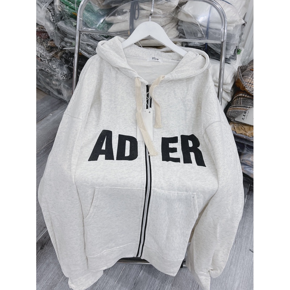 Khoác Nỉ Hooide Dáng Rộng Tay Bồng Tay To Unisex Chữ ADER Nam Nữ Uzzlang