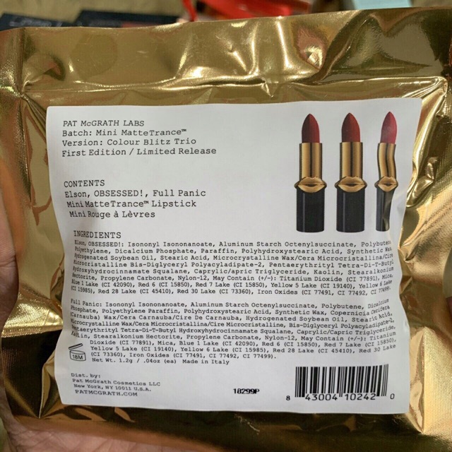 Set Son Thỏi Lì Pat McGrath Labs —-3 Son Mini MatteTrance Colour Blitz Trio1.2g x 3 thỏi