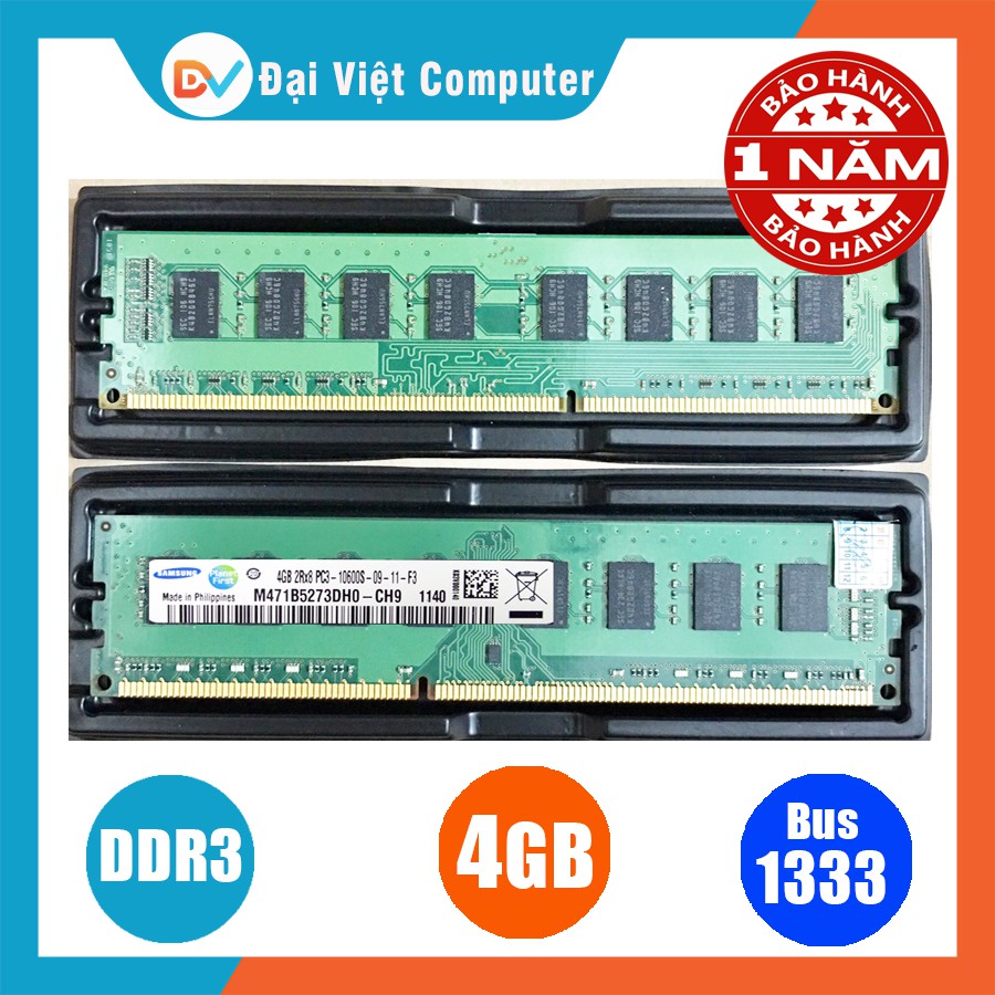 Ram máy tính để bàn 4GB DDR3 bus 1333 (hãng ngẫu nhiên) samsung hynix kingston ...