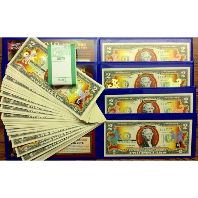 Tiền 2 đô mạ vàng ( mừng tuổi, biếu, tặng) | BigBuy360 - bigbuy360.vn