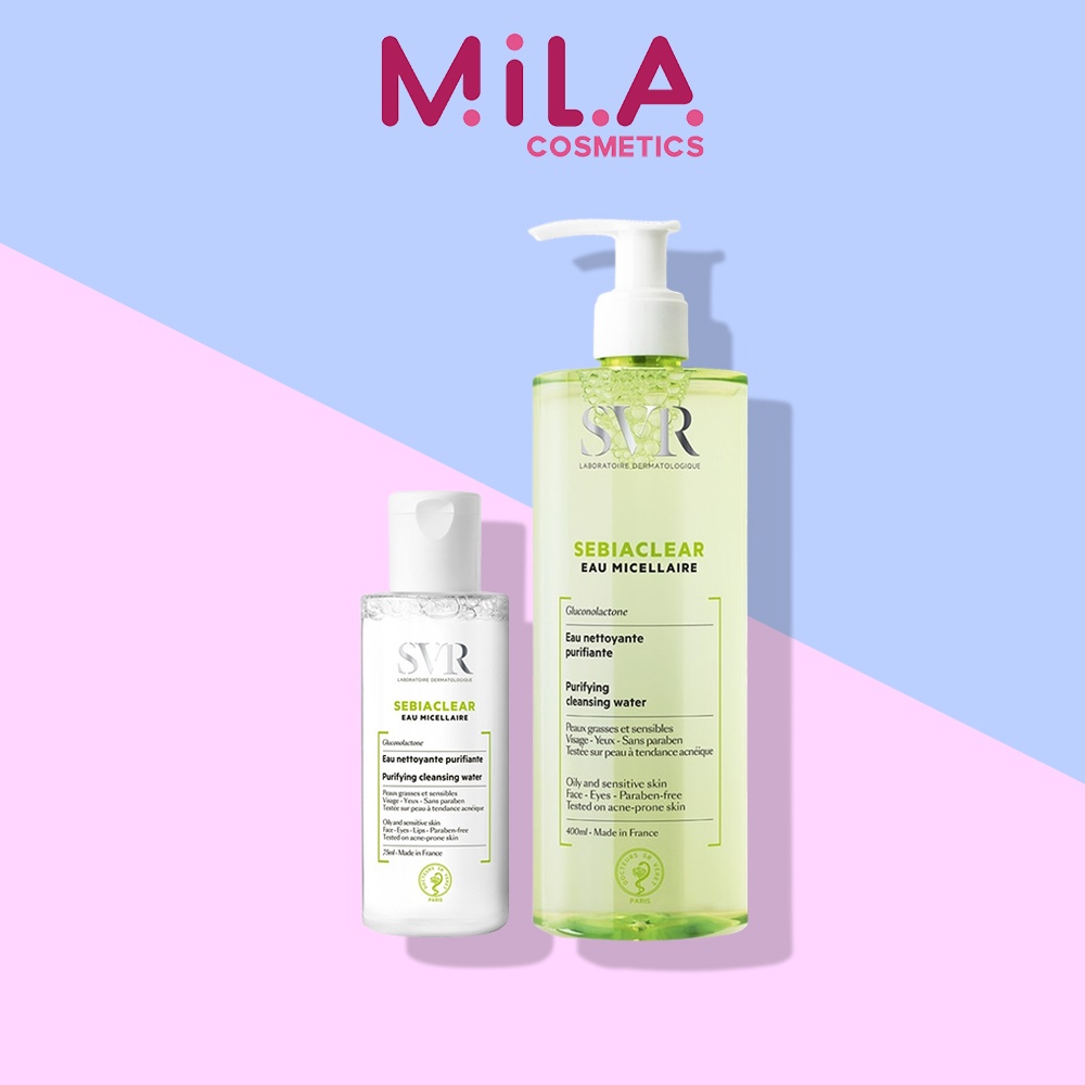 Nước Làm Sạch Da, Tẩy Trang Và Giúp Loại Bỏ Dầu Cho Da SVR SEBIACLEAR Eau Micellaire 75ml/400ml