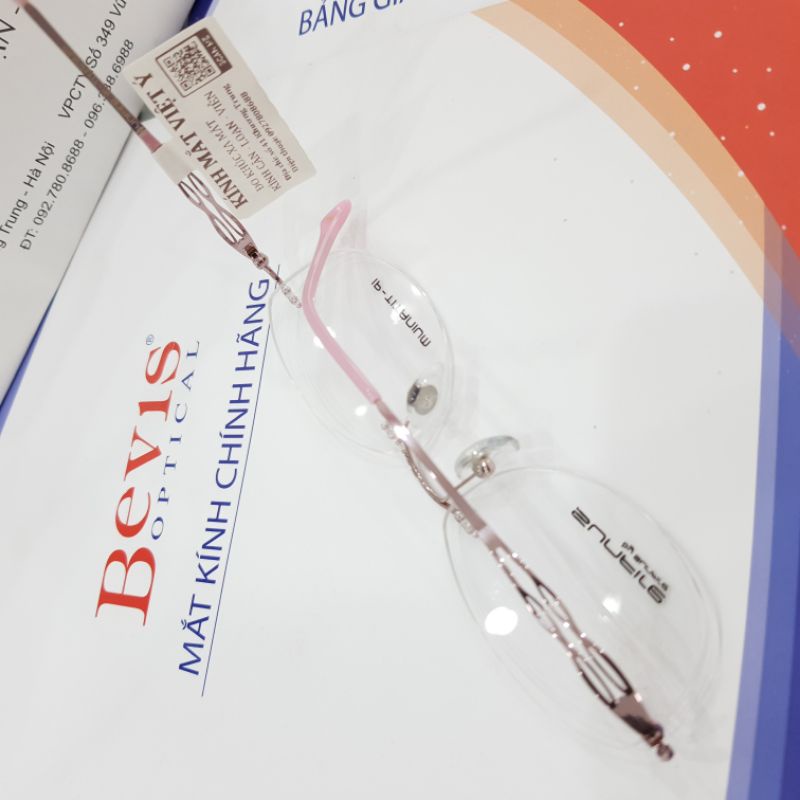 Gọng kính khoan không viền chất liệu titan siêu nhẹ, siêu bền