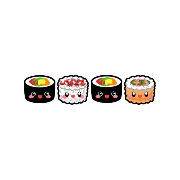 Bộ 35 sticker hình dán SUSHI, hình dán laptop, hình dán dễ thương cute, hình dán nón bảo hiểm