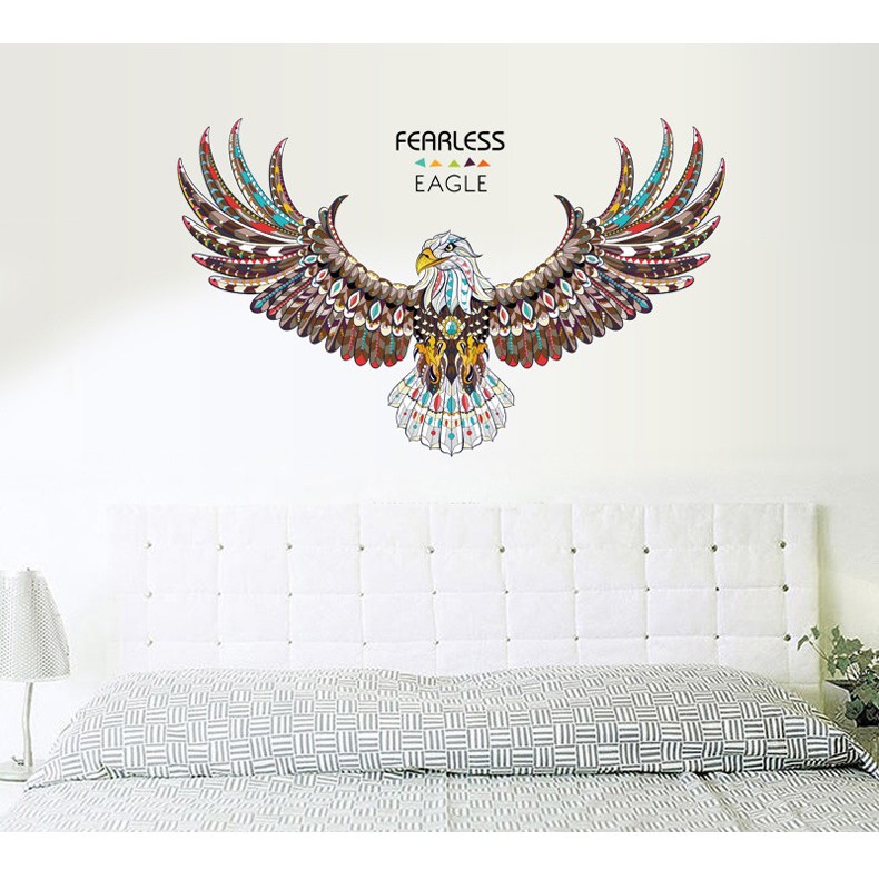 Decal dán tường 3D ⚡ FREESHIP ⚡ Eagle AmyShop - Tranh 3D dán phòng khách