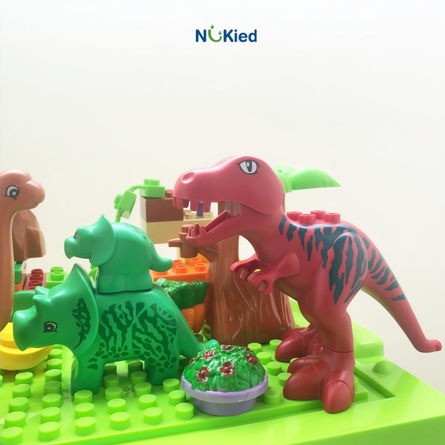 Bộ Đồ Chơi Xếp Hình Lego Lắp Ráp Mô Hình Công Viên Khủng Long 40 Chi Tiết Hạt Lớn Nhựa ABS Cao Cấp An Toàn Cho Trẻ