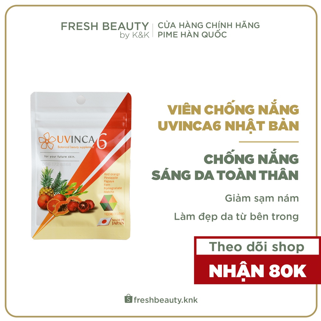 Viên uống chống nắng Uvinca6 của Nhật làm khỏe đẹp da bảo vệ da trước tác hại môi trường, giảm sạm nám