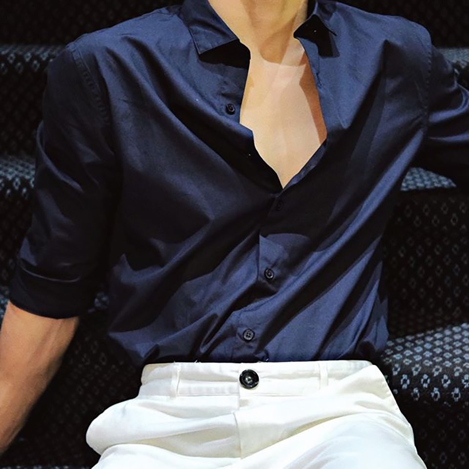 Áo sơ mi nam POTI MAN dài tay vải lụa thái cao cấp, mềm mịn không nhăn thấm hút mồ hôi tốt 2 màu trắng đen | BigBuy360 - bigbuy360.vn