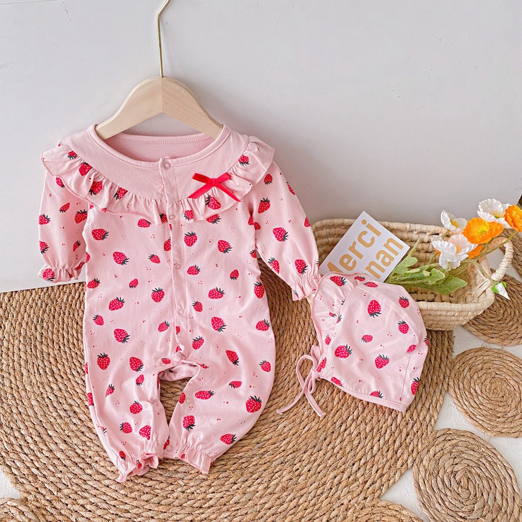 Bộ đồ liền thân Sanlutoz có mũ đội đầu tay dài thời trang dành cho bé gái