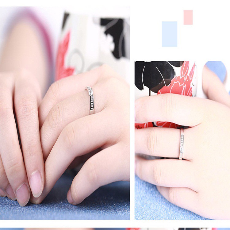 Nhẫn cặp nam nữ thời trang cực xinh, bạc Ý S925 NC14