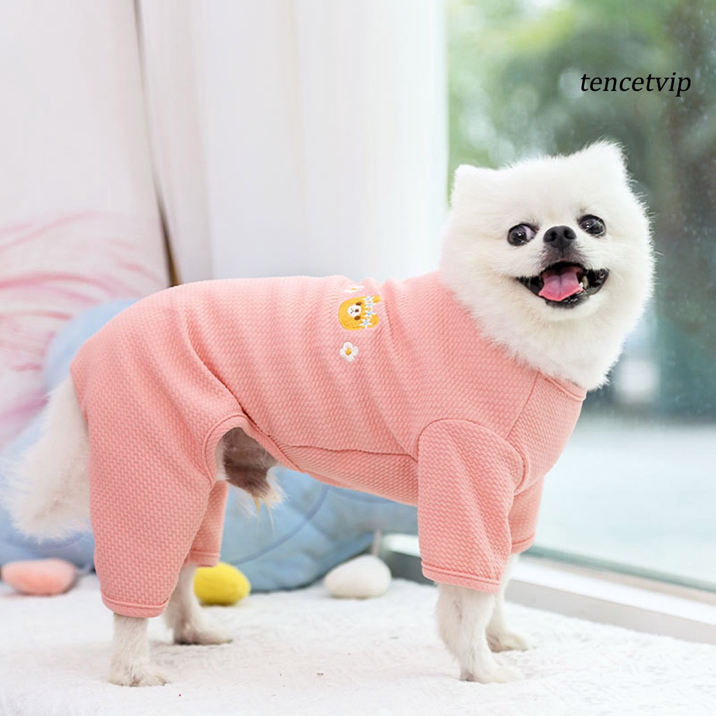 Bộ áo liền quần giữ ấm họa tiết hoa cho thú cưng