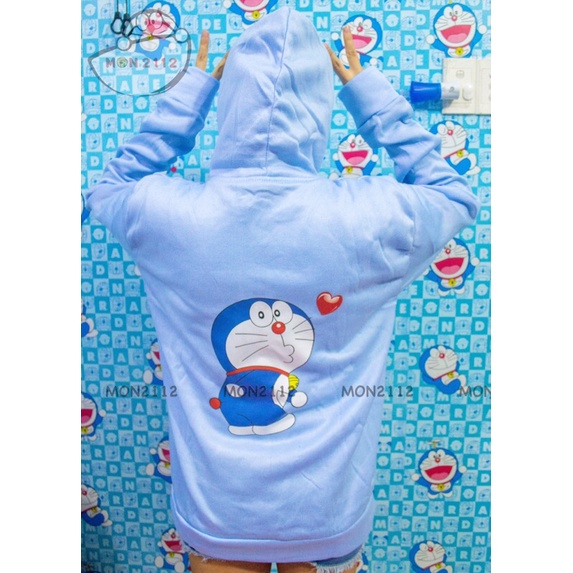 Áo khoác Doraemon Doremon thun nữ freesize 40-65kg vải nỉ mòng | BigBuy360 - bigbuy360.vn
