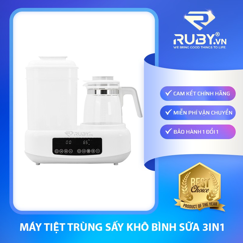 MÁY TIỆT TRÙNG SẤY KHÔ BÌNH SỮA 3IN1 XIXA THÔNG MINH kèm bình thủy nấu nước, giảm tiếng ồn