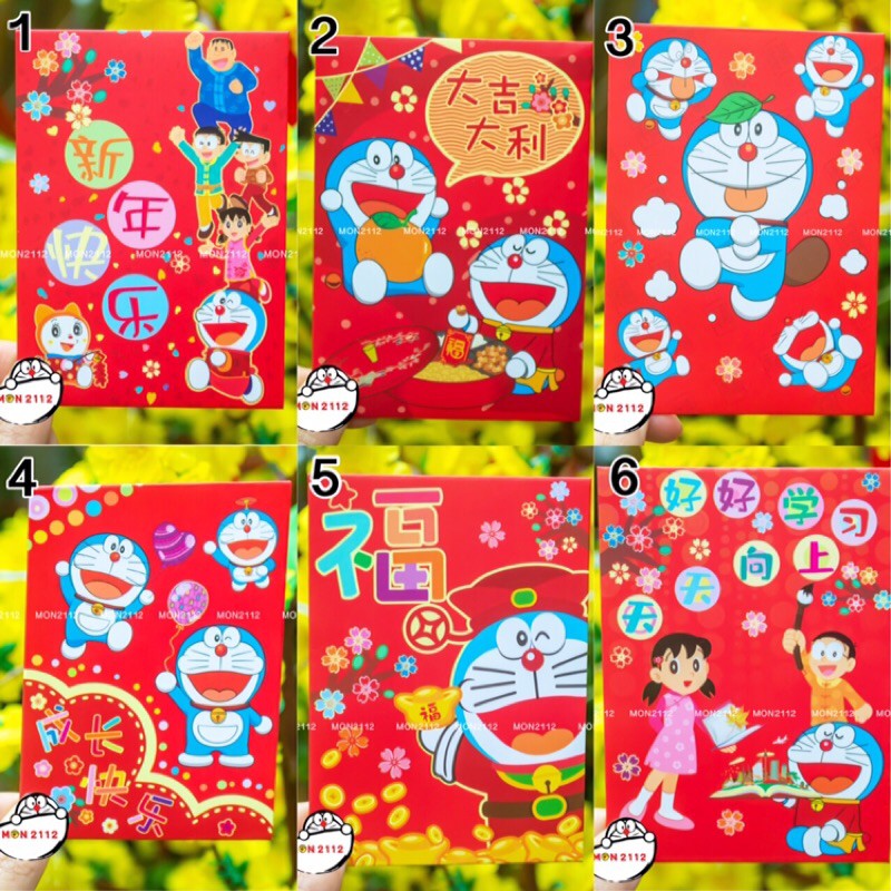 BAO LÌ XÌ NGẮN TẾT LOẠI DÀY CAO CẤP DORAEMON DOREMON