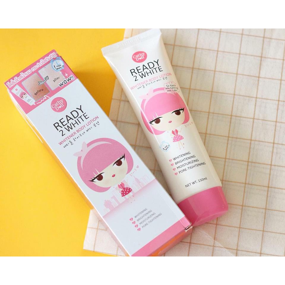 Kem Dưỡng Trắng Da Và Make Up Body Ready 2 White CATHY DOLL , Thái Lan Chính Hãng 150ml