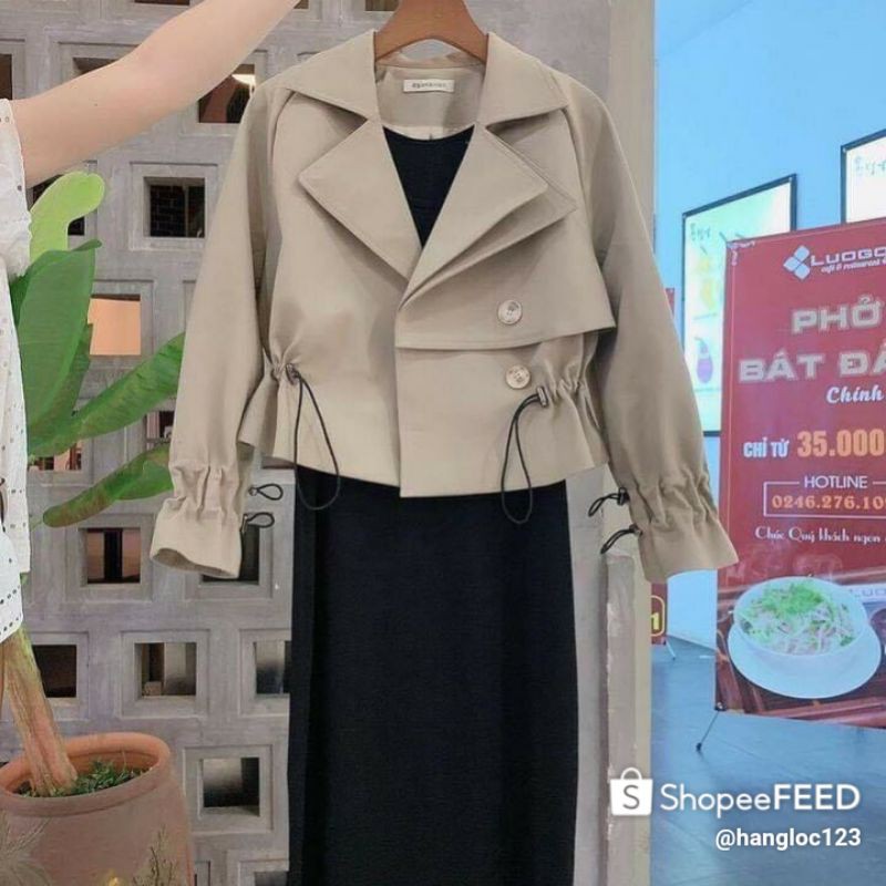 SÉT ÁO MĂNG TÔ KÈM VÁY 2S